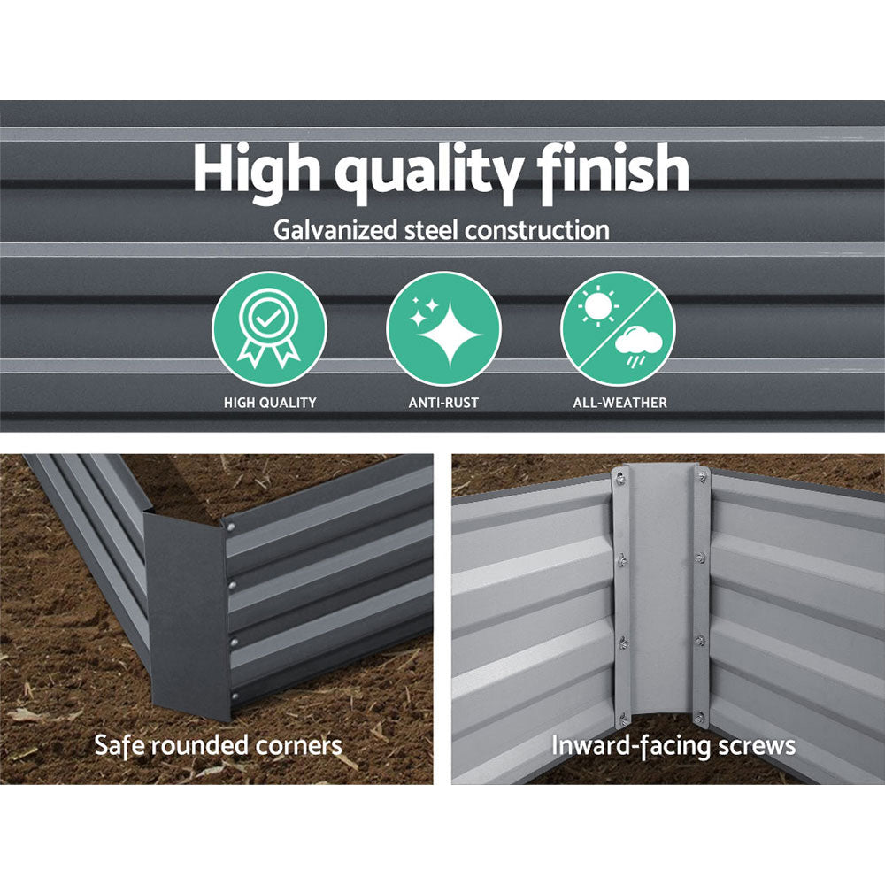 Green Fingers Raised Garden Beds — Pack of 2, 150 x 90cm Galvanised Steel — Allure Home Collections