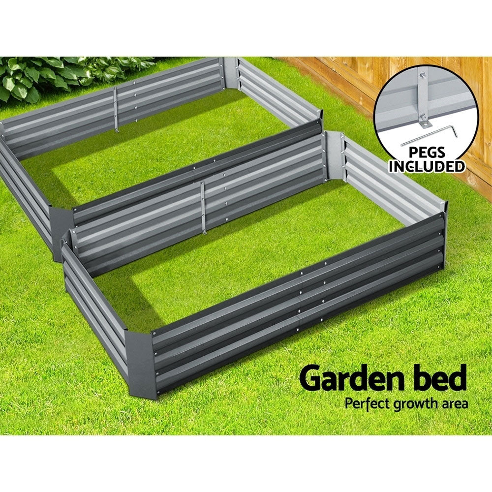 Green Fingers Raised Garden Beds — Pack of 2, 150 x 90cm Galvanised Steel — Allure Home Collections
