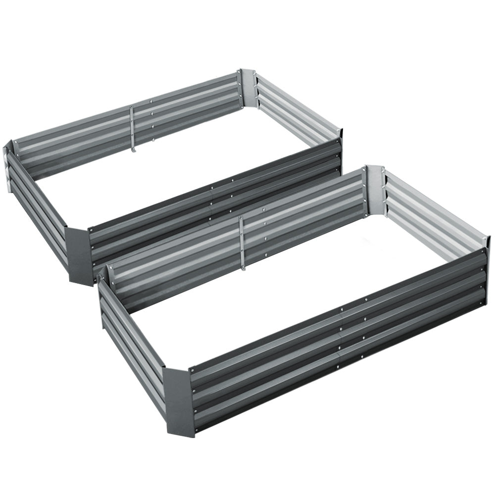 Green Fingers Raised Garden Beds — Pack of 2, 150 x 90cm Galvanised Steel — Allure Home Collections