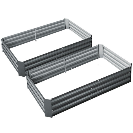 Green Fingers Raised Garden Beds — Pack of 2, 150 x 90cm Galvanised Steel — Allure Home Collections