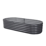 Green Fingers Oval Raised Garden Bed — 160 x 80 x 42cm Galvanised Steel — Allure Home Collections