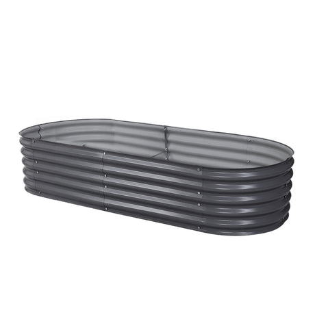 Green Fingers Oval Raised Garden Bed — 160 x 80 x 42cm Galvanised Steel — Allure Home Collections