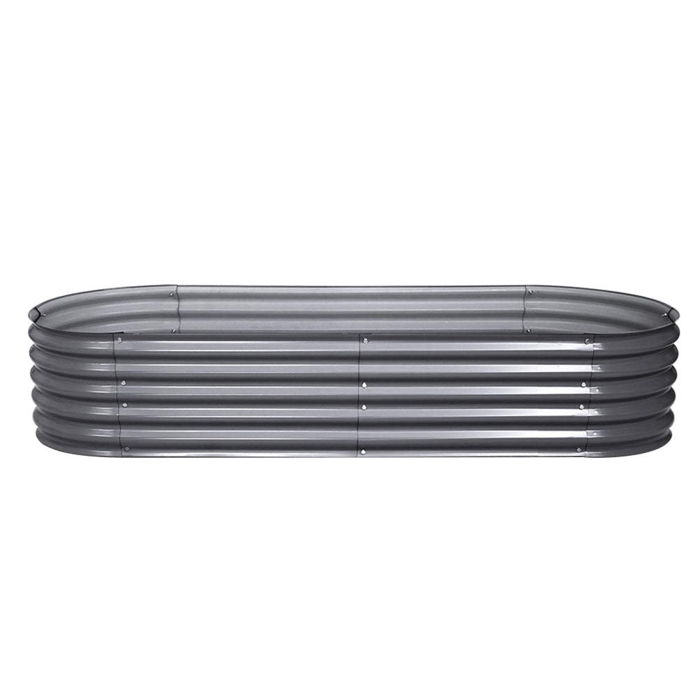 Green Fingers Oval Raised Garden Bed — 160 x 80 x 42cm Galvanised Steel — Allure Home Collections