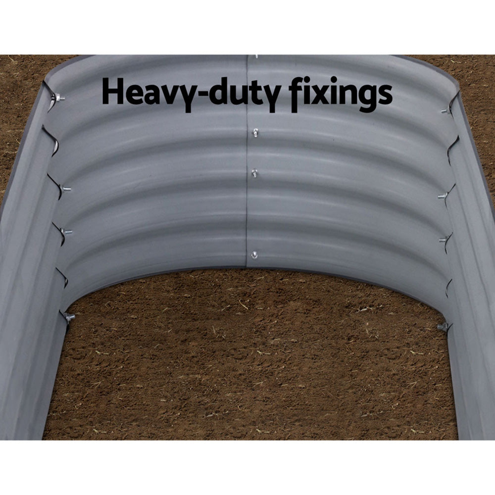 Green Fingers Oval Raised Garden Bed — 160 x 80 x 42cm Galvanised Steel — Allure Home Collections