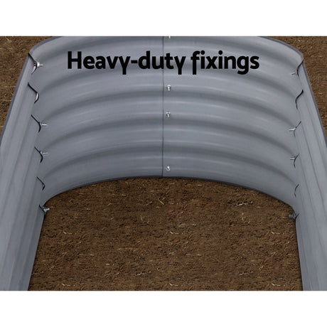 Green Fingers Oval Raised Garden Bed — 160 x 80 x 42cm Galvanised Steel — Allure Home Collections