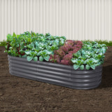 Green Fingers Oval Raised Garden Bed — 160 x 80 x 42cm Galvanised Steel — Allure Home Collections