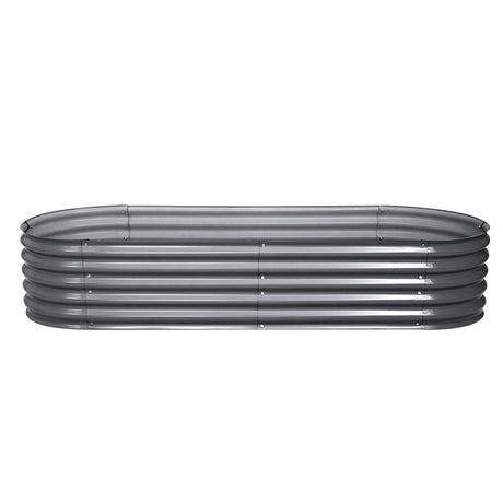 Green Fingers Oval Raised Garden Beds — Pack of 2, 160 x 80 x 42cm Galvanised — Allure Home Collections