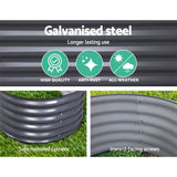 Green Fingers Oval Raised Garden Beds — Pack of 2, 160 x 80 x 42cm Galvanised — Allure Home Collections