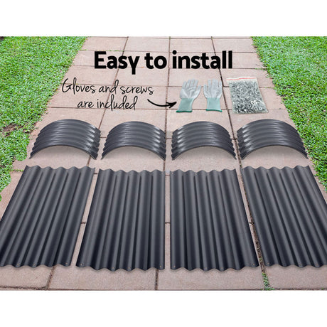 Green Fingers Oval Raised Garden Beds — Pack of 2, 160 x 80 x 42cm Galvanised — Allure Home Collections