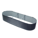 Green Fingers Oval Raised Garden Bed — 240 x 80 x 42cm Galvanised Steel — Allure Home Collections