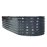 Green Fingers Oval Raised Garden Bed — 240 x 80 x 42cm Galvanised Steel — Allure Home Collections