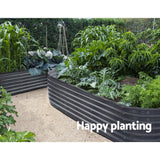 Green Fingers Oval Raised Garden Bed — 240 x 80 x 42cm Galvanised Steel — Allure Home Collections
