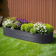 Green Fingers Oval Raised Garden Bed — 240 x 80 x 42cm Galvanised Steel — Allure Home Collections