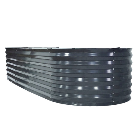 Green Fingers Oval Raised Garden Beds — Pack of 2, 240 x 80 x 42cm Galvanised — Allure Home Collections