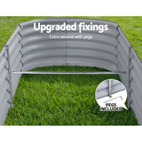 Green Fingers Oval Raised Garden Beds — Pack of 2, 240 x 80 x 42cm Galvanised — Allure Home Collections