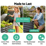 Green Fingers Oval Raised Garden Bed — 320 x 80 x 42cm Galvanised Steel — Allure Home Collections