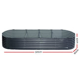 Green Fingers Oval Raised Garden Beds — Pack of 2, 320 x 80 x 42cm Galvanised — Allure Home Collections
