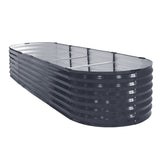 Green Fingers Oval Raised Garden Beds — Pack of 2, 320 x 80 x 42cm Galvanised — Allure Home Collections