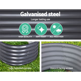 Green Fingers Oval Raised Garden Beds — Pack of 2, 320 x 80 x 42cm Galvanised — Allure Home Collections