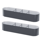 Green Fingers Oval Raised Garden Beds — Pack of 2, 320 x 80 x 56cm — Allure Home Collections