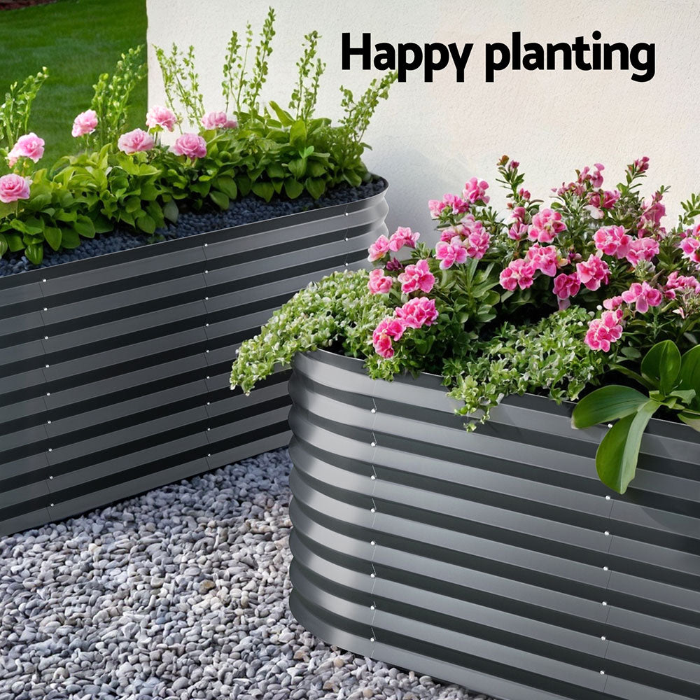 Green Fingers Oval Raised Garden Beds — Pack of 2, 320 x 80 x 56cm — Allure Home Collections