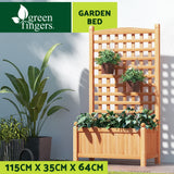 Side view showing the four raised legs lifting the planter off the ground