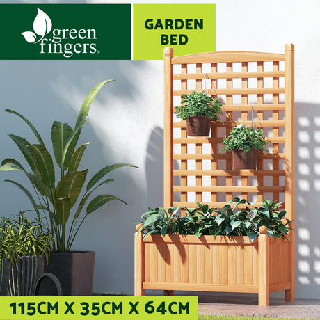 Side view showing the four raised legs lifting the planter off the ground