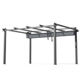 Adjustable sliding canopy fabric on the 3 x 4 m pergola gazebo