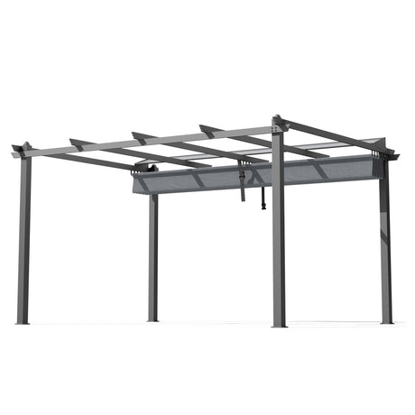 Adjustable sliding canopy fabric on the 3 x 4 m pergola gazebo
