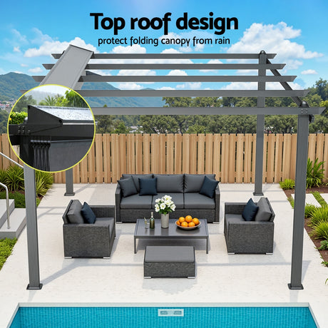 Base stand and anchoring foot of the grey aluminium pergola gazebo