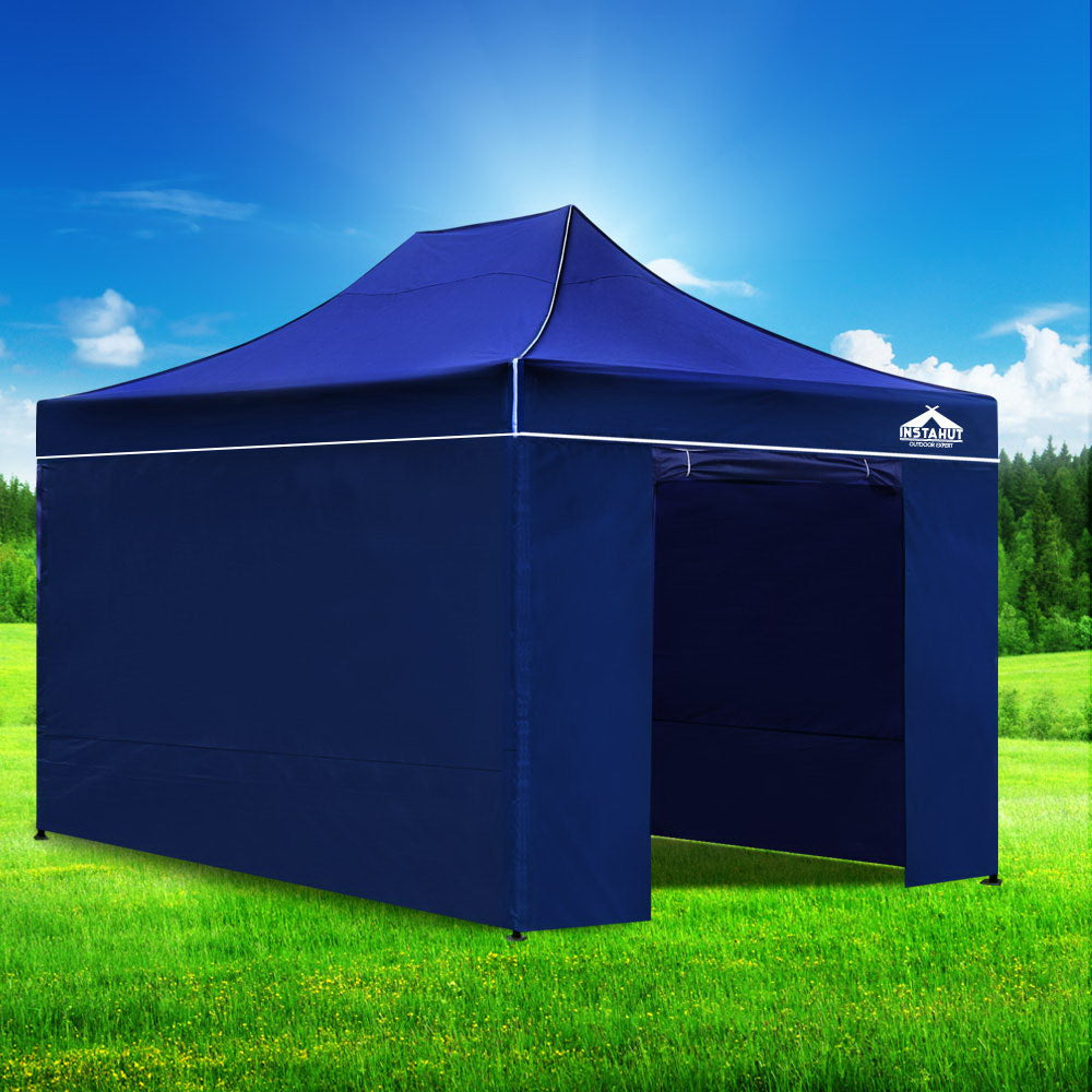 Sandbag, ropes and pegs supplied with the blue 3 x 4.5 m pop up gazebo