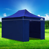 Sandbag, ropes and pegs supplied with the blue 3 x 4.5 m pop up gazebo