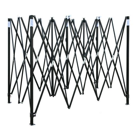 Side view of the white gazebo showing a 4.5 m side wall attached