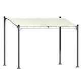Beige 312 x 260 cm iron art outdoor garden gazebo shown in full