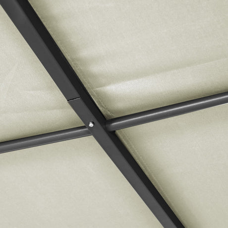 Beige PE canopy roof of the 312 x 260 cm iron art gazebo