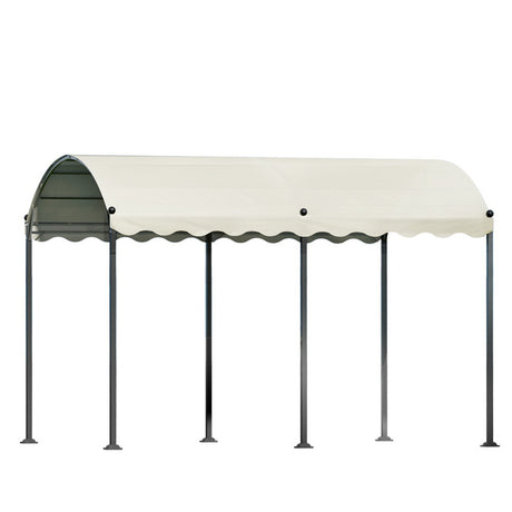 Beige 4 x 3 m iron art outdoor garden gazebo shown in full