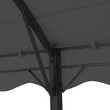 Grey PE canopy roof of the 4 x 3 m iron art garden gazebo