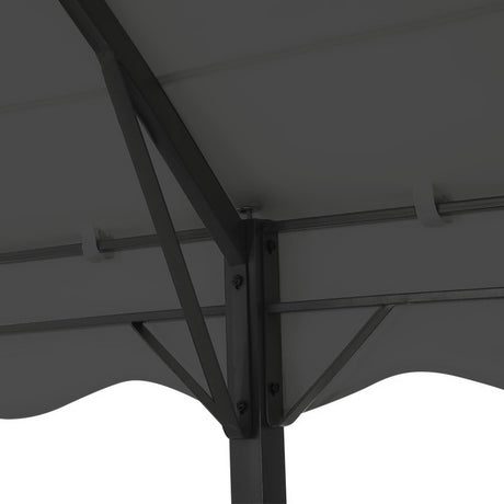 Grey PE canopy roof of the 4 x 3 m iron art garden gazebo