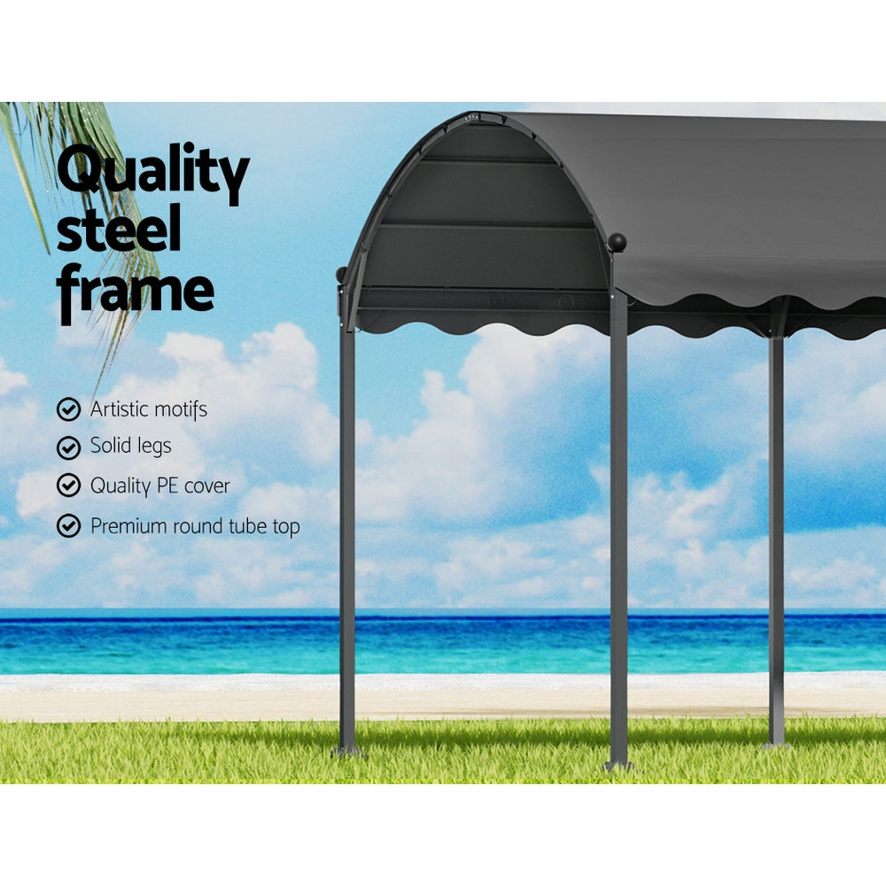 Square 40 mm steel foot tube and leg detail on the gazebo frame