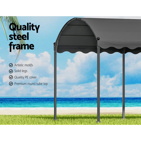 Square 40 mm steel foot tube and leg detail on the gazebo frame