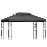 Grey 4 x 3 m iron art outdoor party gazebo shown in full