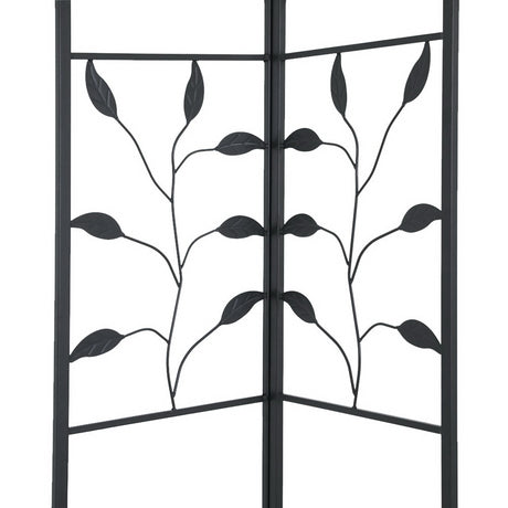 Grey PE canopy roof of the 4 x 3 m iron art garden gazebo