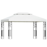 White 4 x 3 m iron art outdoor party gazebo shown in full