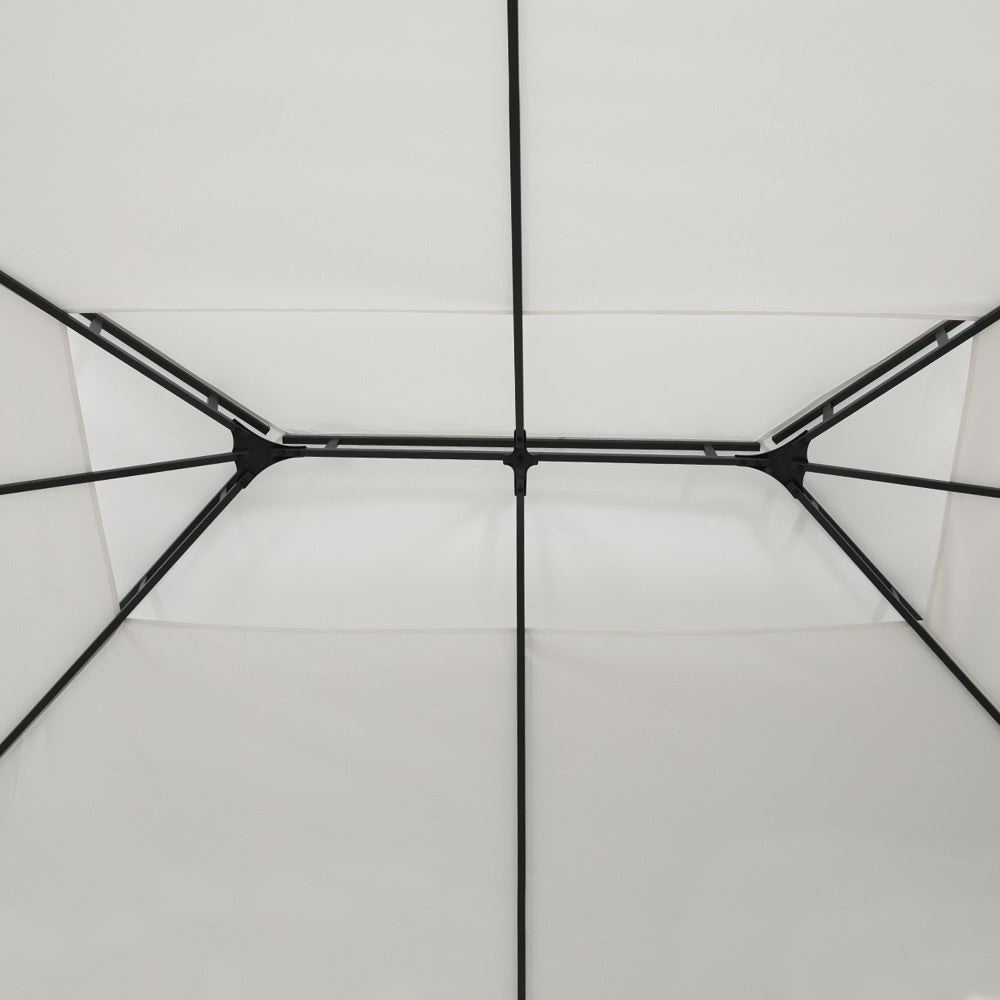 Ornate floral detailing on the steel frame of the iron art gazebo