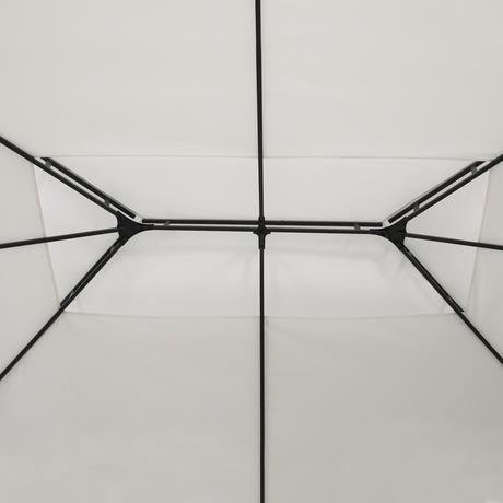 Ornate floral detailing on the steel frame of the iron art gazebo