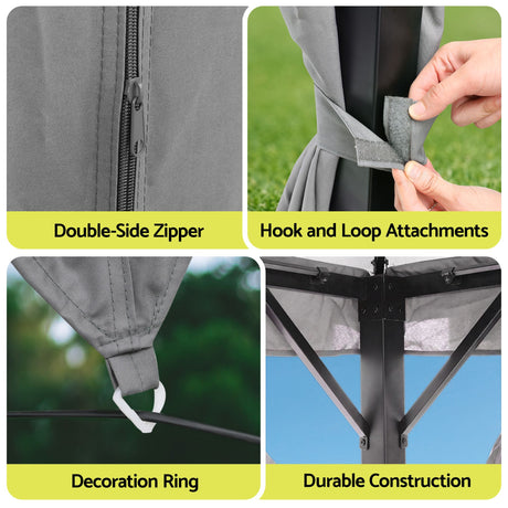 Powder coated steel post with hanging hook for lanterns
