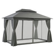 Instahut 3 x 4m Gazebo with Curtains and Flyscreens — Grey Steel Frame — Allure Home Collections