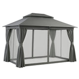 Instahut 3 x 4m Gazebo with Curtains and Flyscreens — Grey Steel Frame — Allure Home Collections