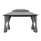 Instahut 3 x 4m Gazebo with Curtains and Flyscreens — Grey Steel Frame — Allure Home Collections