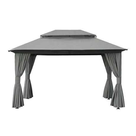 Instahut 3 x 4m Gazebo with Curtains and Flyscreens — Grey Steel Frame — Allure Home Collections